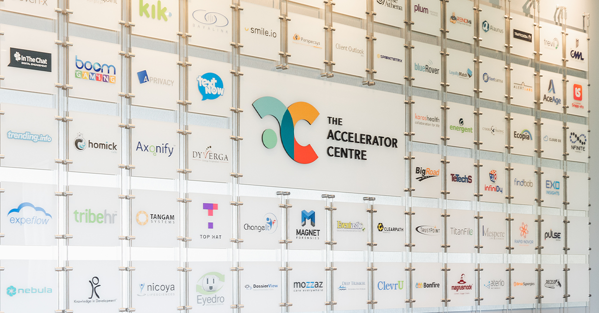 Our alumni wall with logos from our graduates.