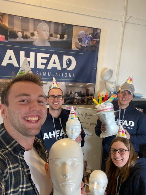 The AHead team celebrating.