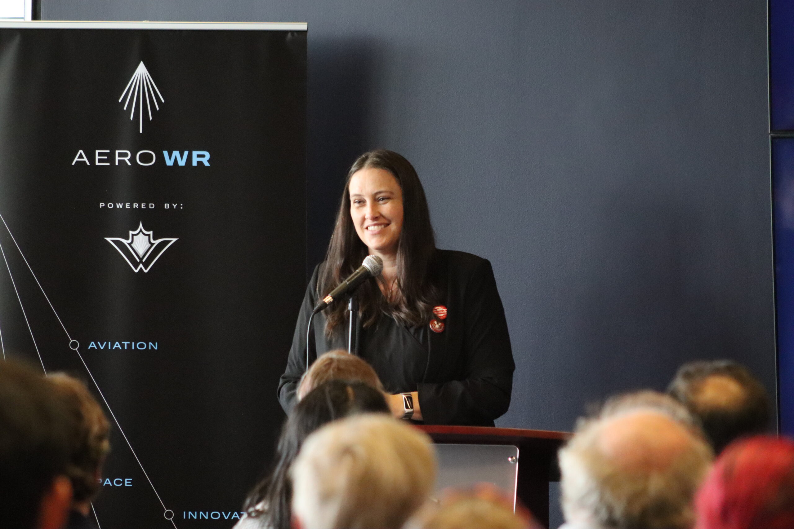 Ruth Casselman speaking about the Aerospace Accelerator Program.