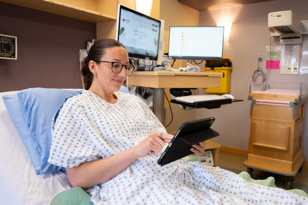 Patient using the PatientCompanion platform.